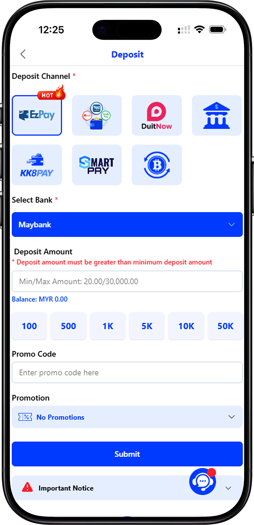 KK8 Deposit Methods