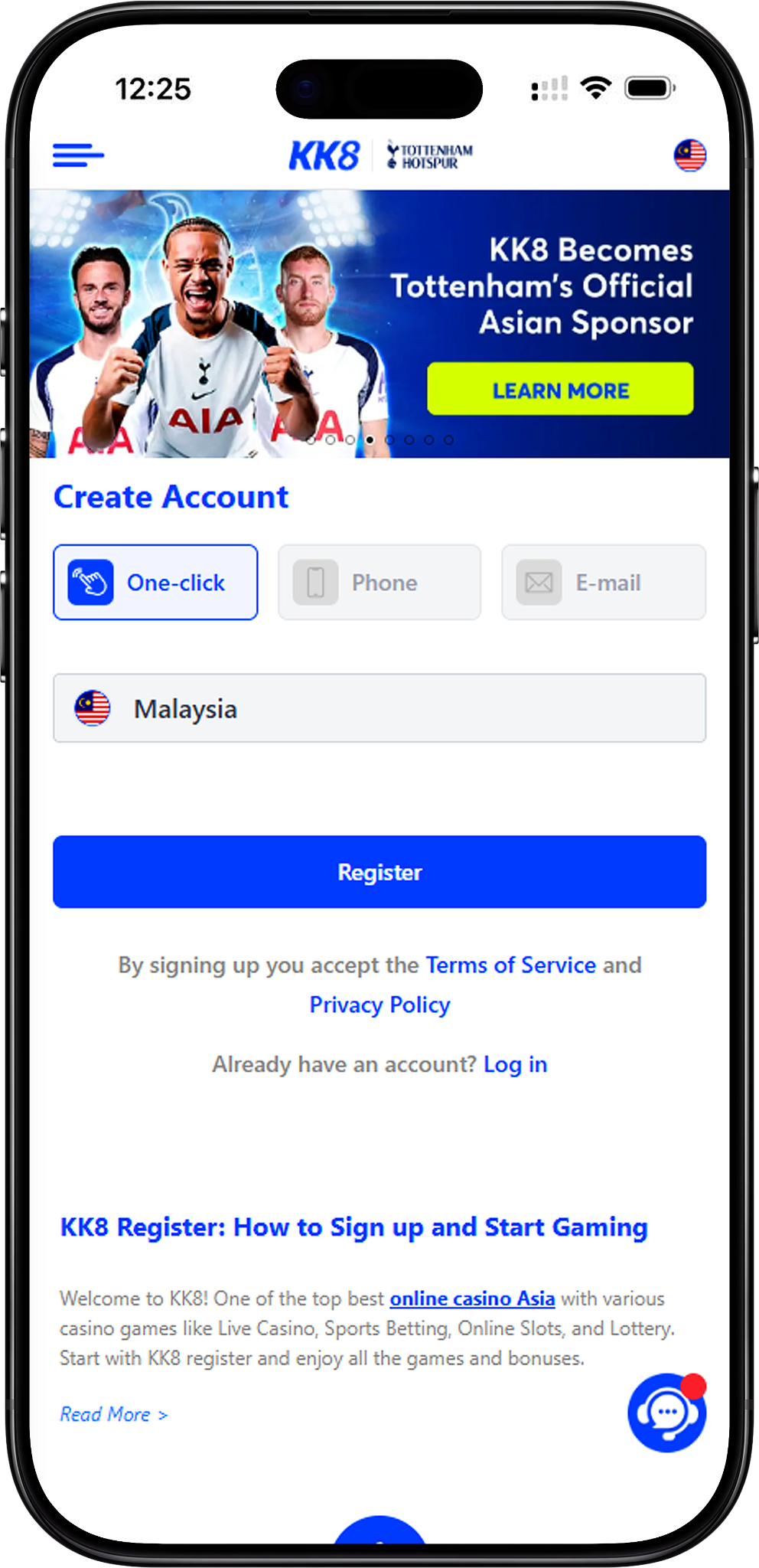 How to Register a KK8 Account