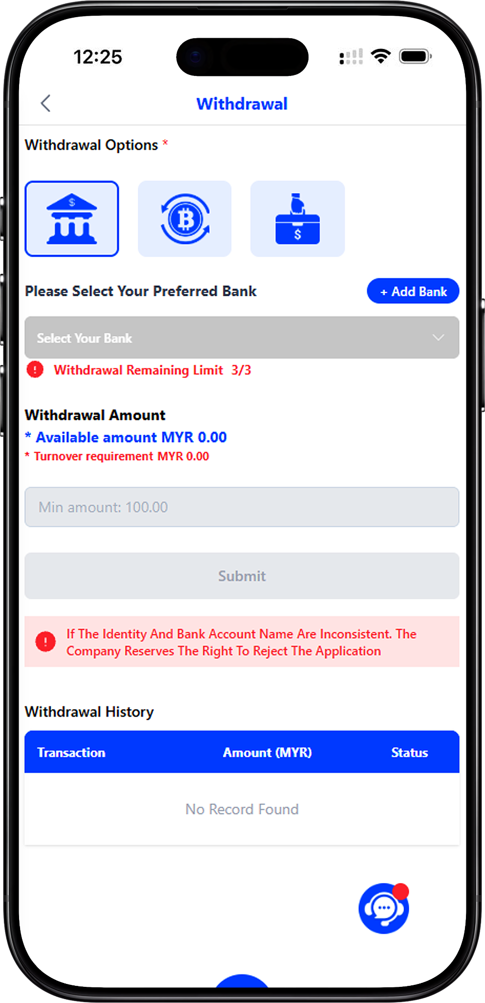 KK8 Withdrawal Options
