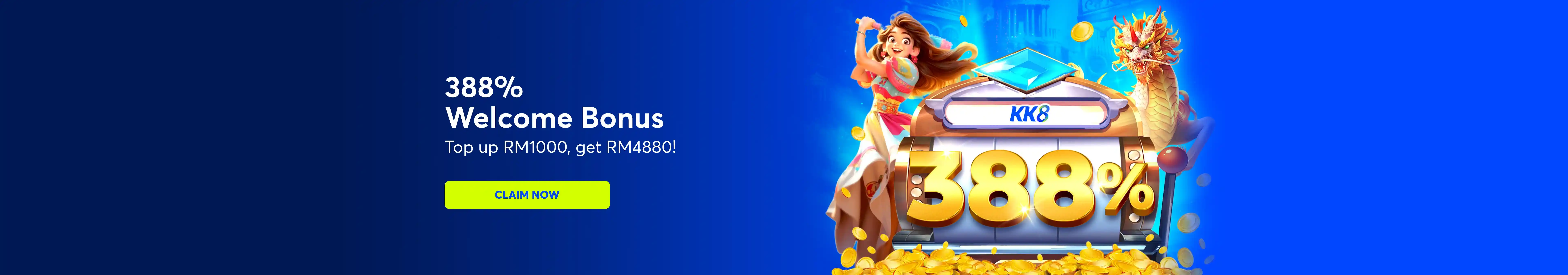 KK8 388 percent welcome bonus